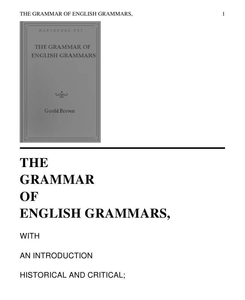 The Grammar of English Grammars | PDF | Verb | Noun