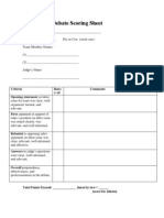 Debate Scoring Sheet