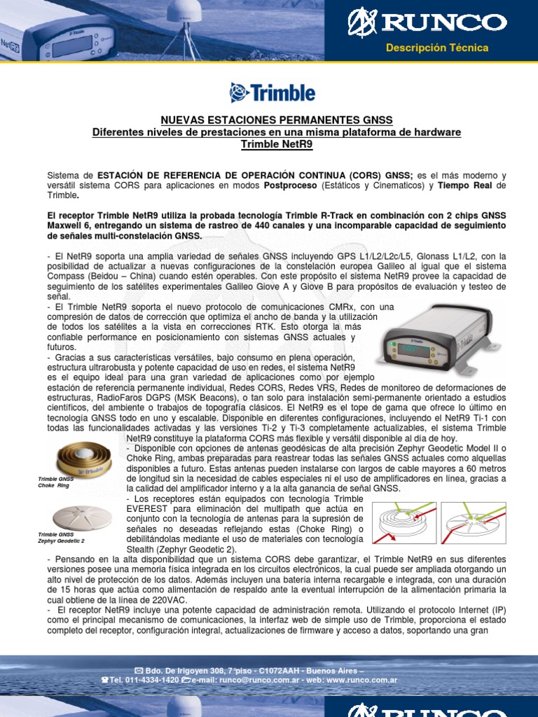 Descripción técnica completa del receptor GNSS Trimble NetR9, su ...