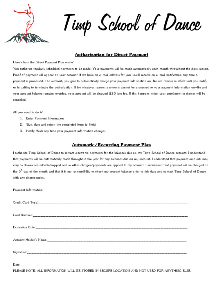 Authorization For Direct Payment | PDF | Payments | Credit Card