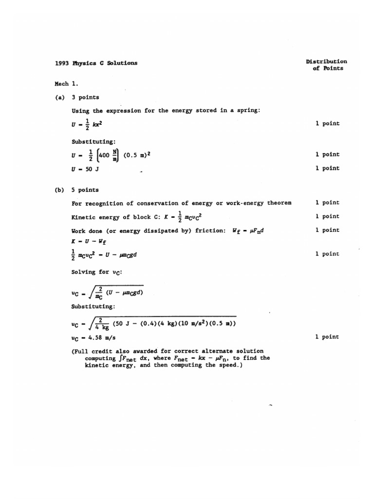 1993 Physics C Solutions | PDF | Business