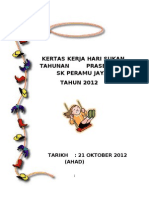 Kertas Kerja Hari Sukan Tahunan Prasekolah SK Peramu Jaya Tahun 2012