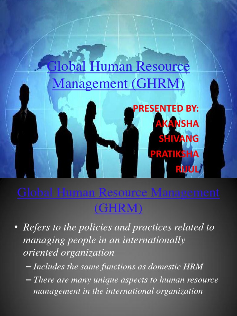 Global Human Resource Management (GHRM)  Coca Cola  Human Resource