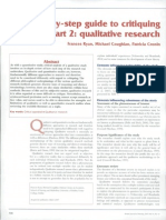 Step-By-step Guide to Critiquing Research. Part 2 Qualitative Research