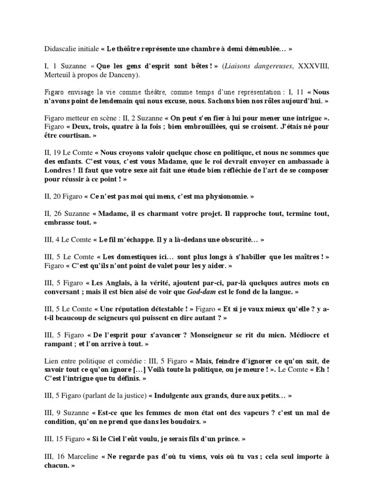 Beaumarchais Citations Comedie