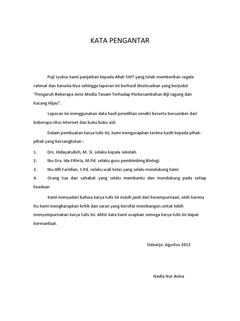 Laporan Praktikum Pengaruh Media Tanam Terhadap Perkecambahan Biji