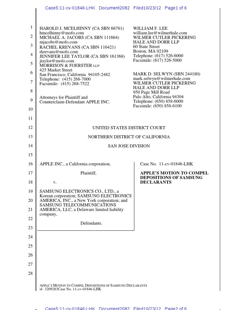 2082 Motion to Compel Deps Discovery (Law) Deposition (Law)