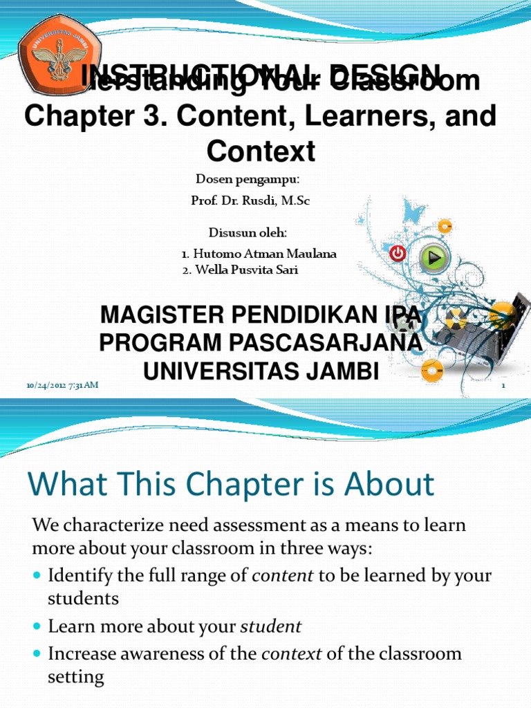 Classroom Content and Learner Context | PDF | Educational Assessment ...