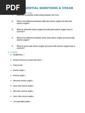 Geo Essential Questions Rectangle Convex Geometry