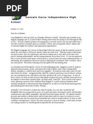 Letter of Reference