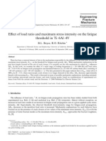 E Ect of Load Ratio and Maximum Stress Intensity On The Fatigue Threshold in Ti 6al 4V