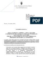 Interrogazione Provinciale -Mancata Convocazione Consiglio Nago