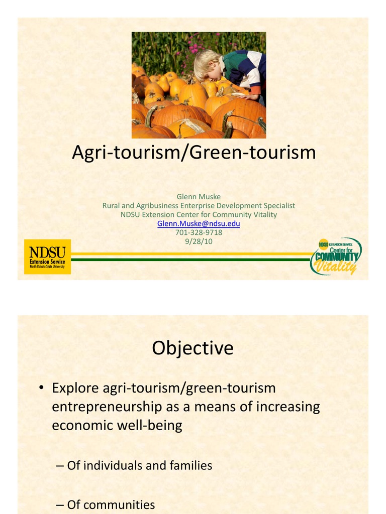 Agri Tourism PPT | Tourism | Marketing
