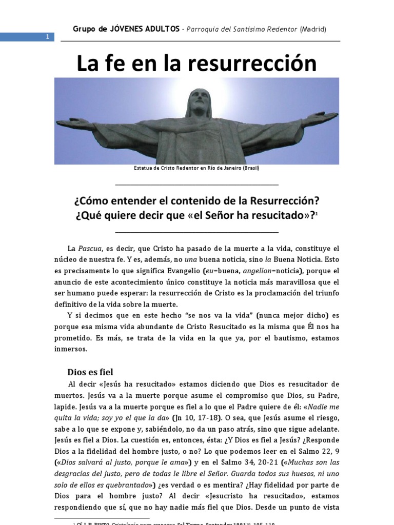 La Resurrección: Fe y Significado | PDF | La resurrección de Jesús ...