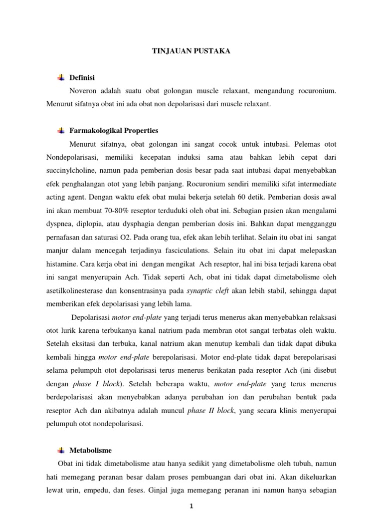 Noveron: Obat Relaksan Otot Rocuronium | PDF | Pengembangan Diri ...