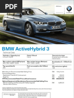 BMW ActiveHybrid 3 Specs Sheet