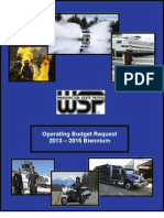 WSP Operating Budget Request 2013