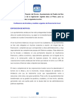 Moción sobre la conferencia de alcaldes y medidas de financiación local.