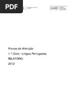 gave 2012_provas de aferição 1º ciclo, língua portuguesa [relatório]