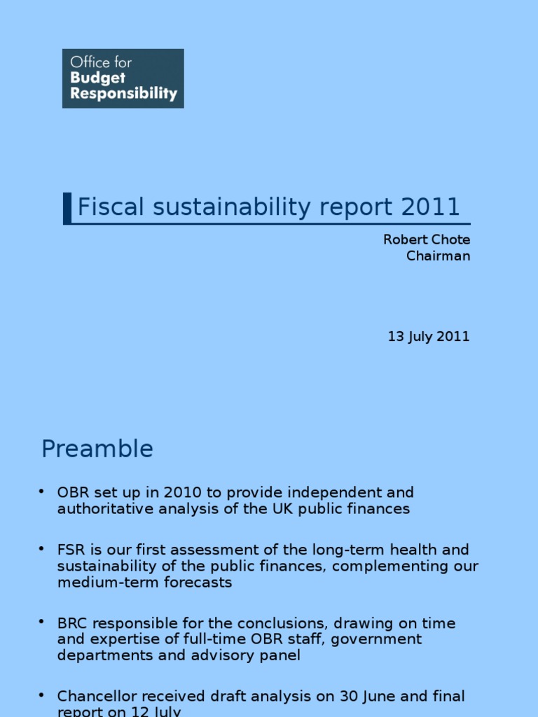 2011 UK Fiscal Sustainability Report | PDF | Government Budget Balance ...