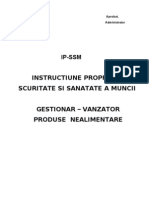 IP - SSM Gestionar - Vanzator Produse Nealimentare
