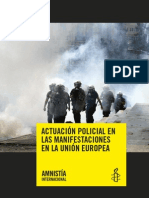Informe Amnistía Internacional: Actuación Policial en Las Manifestaciones en La Unión Europea