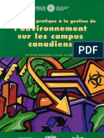 Introduction Practique À La Gestion de L'environnement Sur Les Campus Canadiens