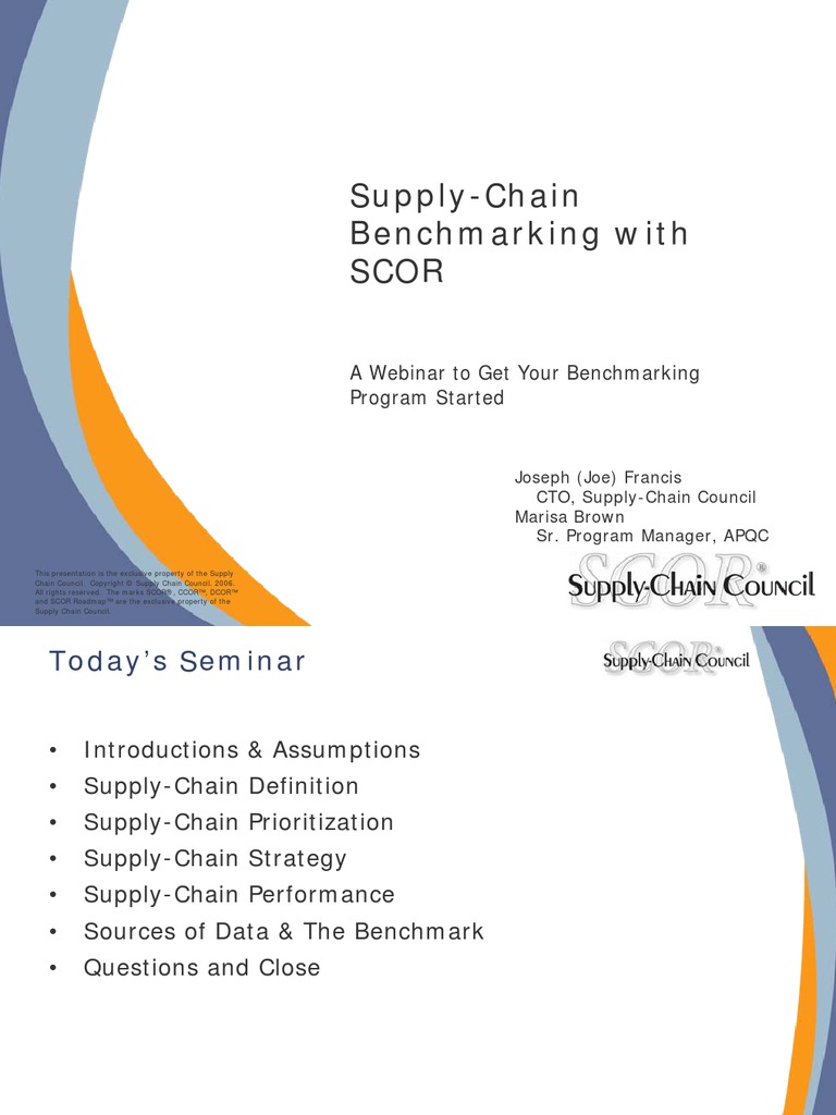 Supply chain benchmarking with scor pdf supply chain supply chain