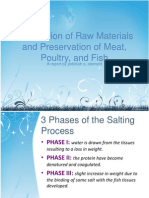 Preparation of Raw Materials and Preservation of Meat, Poultry, and Fish