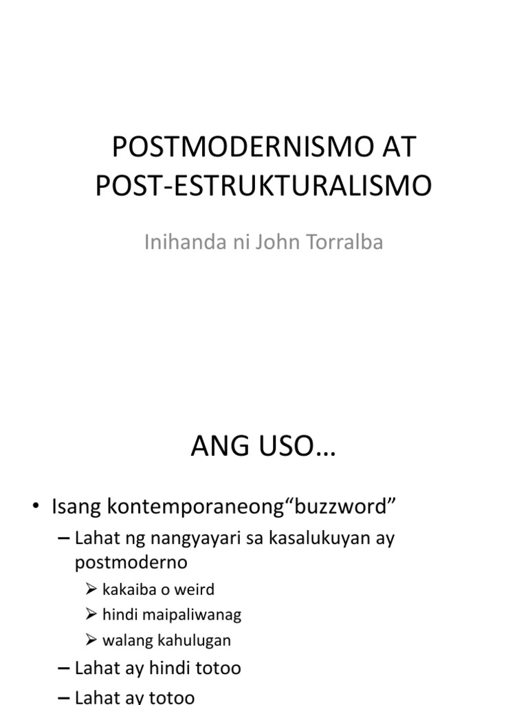 Postmodernism Poststructuralism PDF