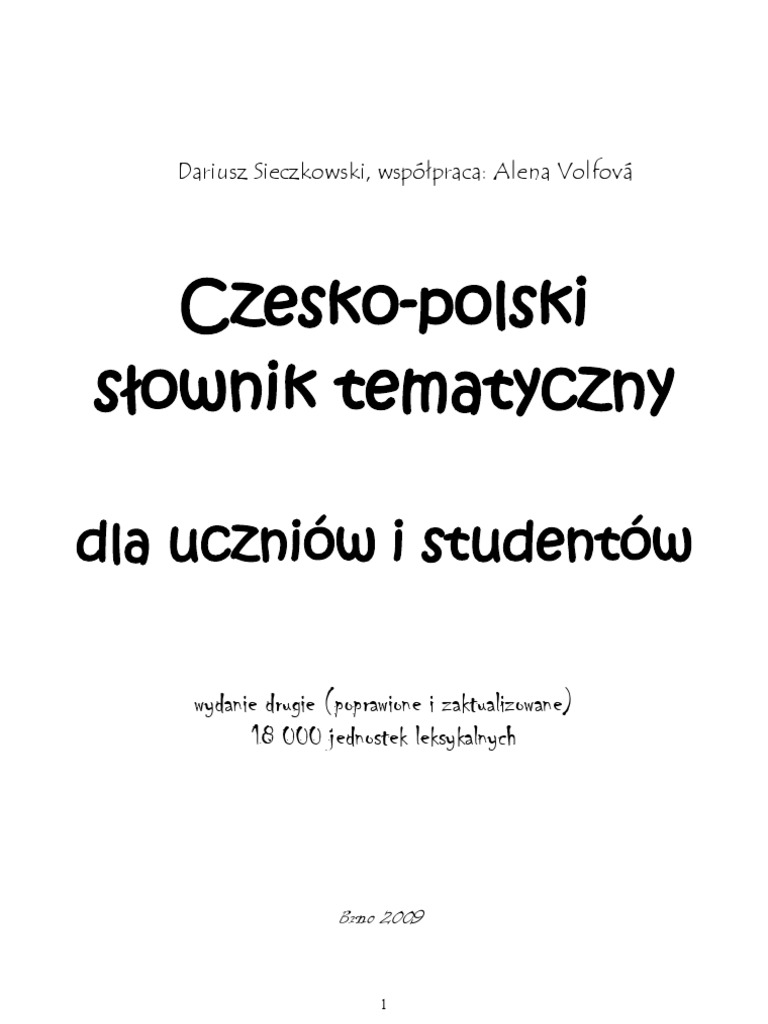 Slownik Tematyczny CZ PL 2009