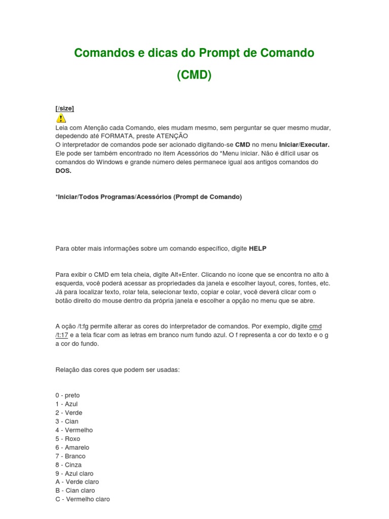 CMD, PDF, Arquivo de texto