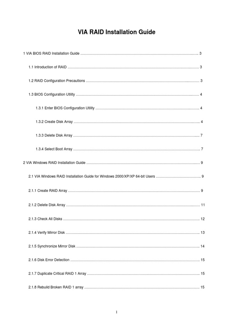 VIA RAID Installation Guide Overview | PDF | Technology & Engineering