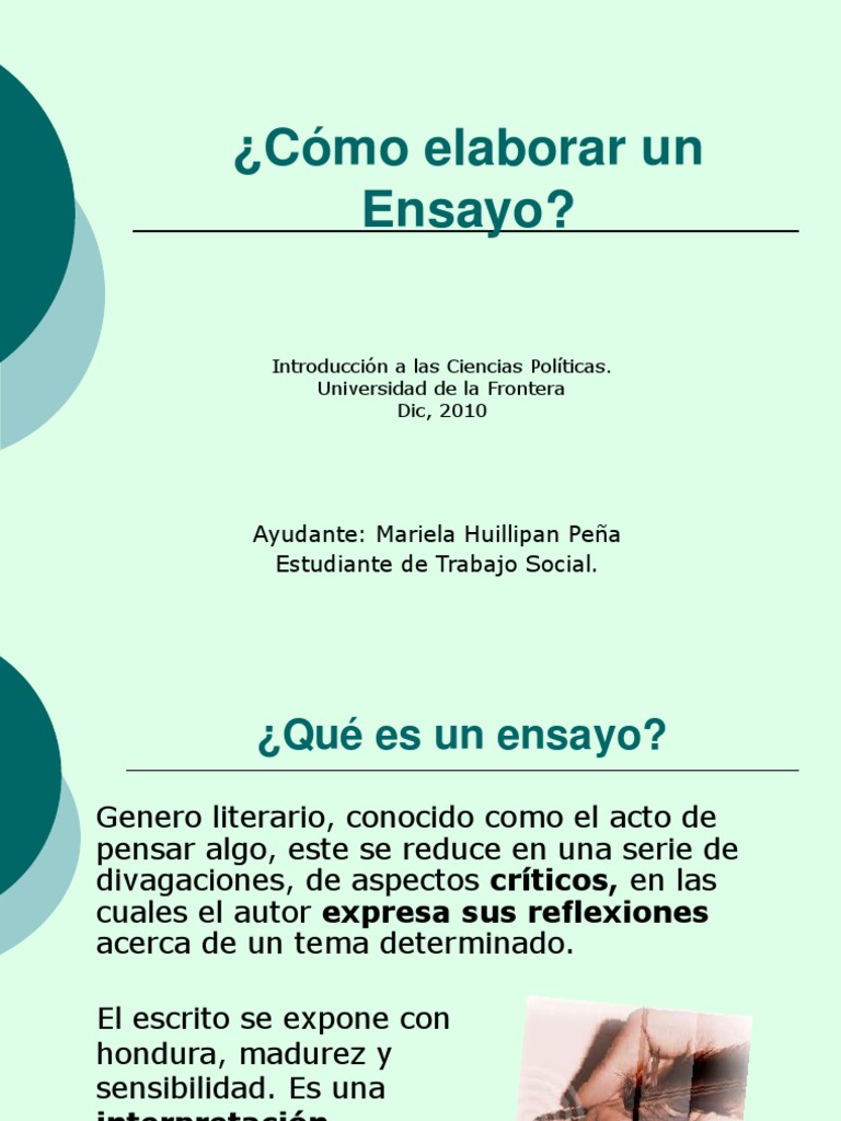 Como Elaborar Un Ensayo Ensayos Ciencia Cognitiva