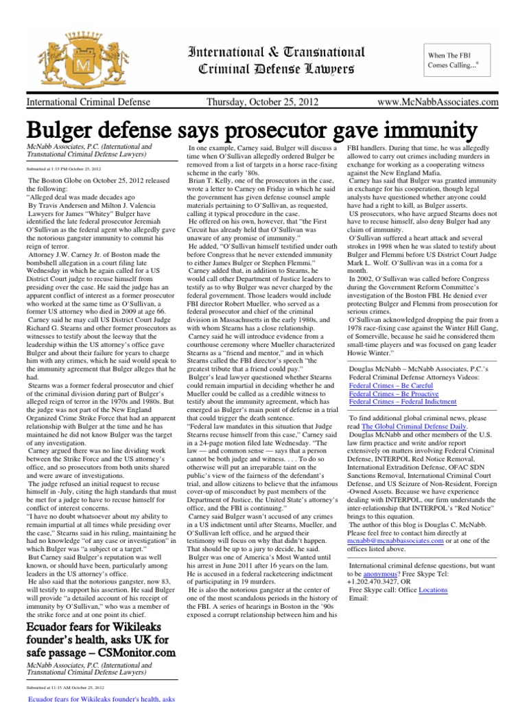 International Criminal Defense Lawyer Douglas McNabb of McNabb