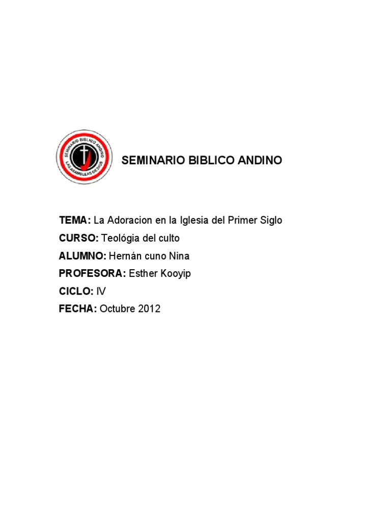 La Adoración en El Primer Siglo PDF Jesús Oración