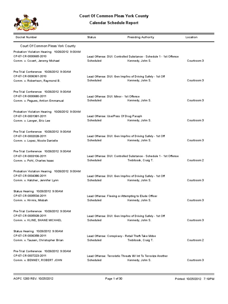 york-county-court-schedule-for-oct-26-pdf-driving-under-the-influence-arraignment