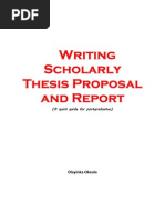 Writing Scholarly Thesis Proposal and Report - Okeola Olayinka