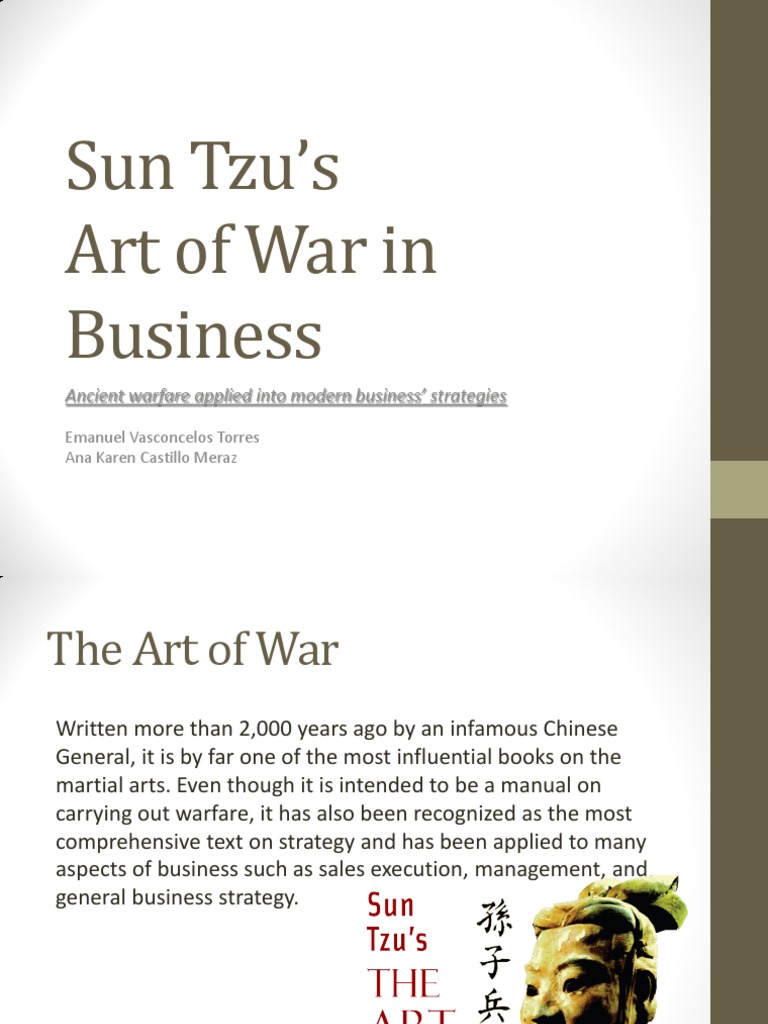 Sun Tzu’s Art Of War in Business The Art Of War Sun Tzu
