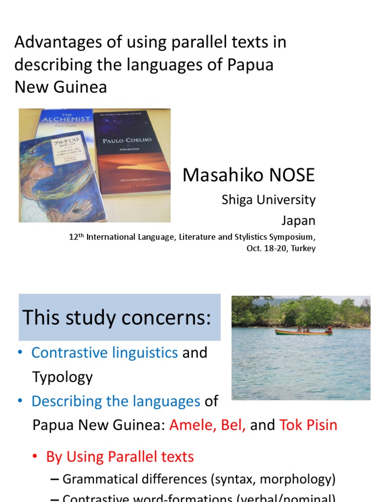 Benefits of Parallel Texts in PNG Linguistics | PDF | Translations ...