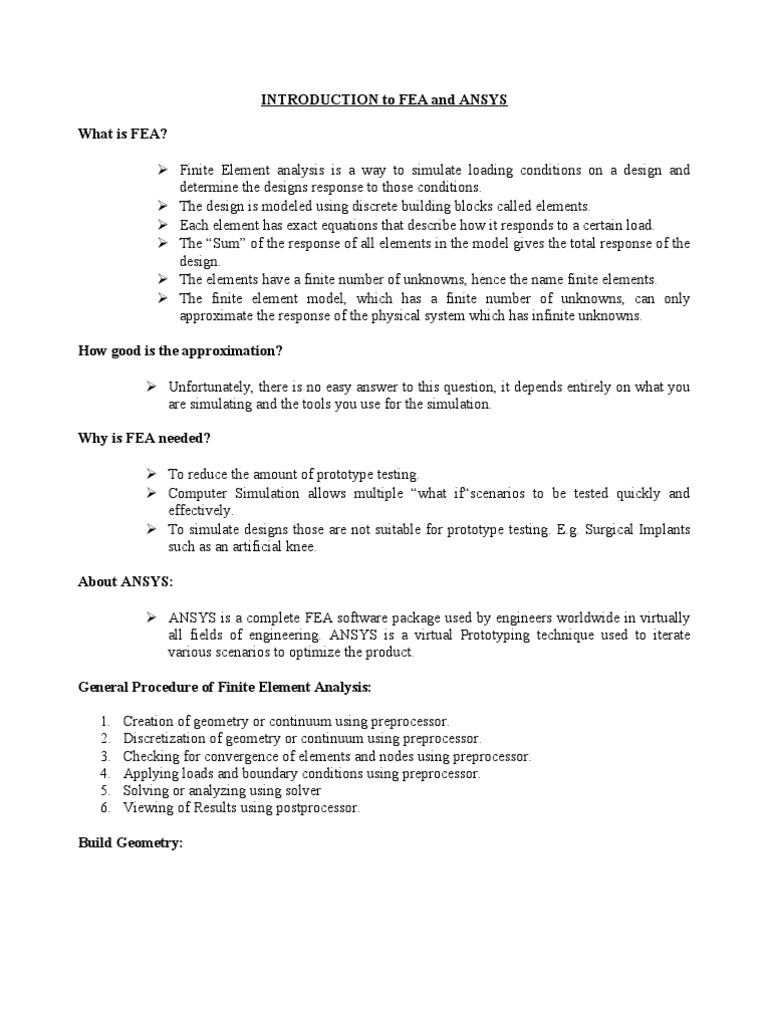 Ansys Manual Final Year Anna University | PDF | Finite Element Method ...