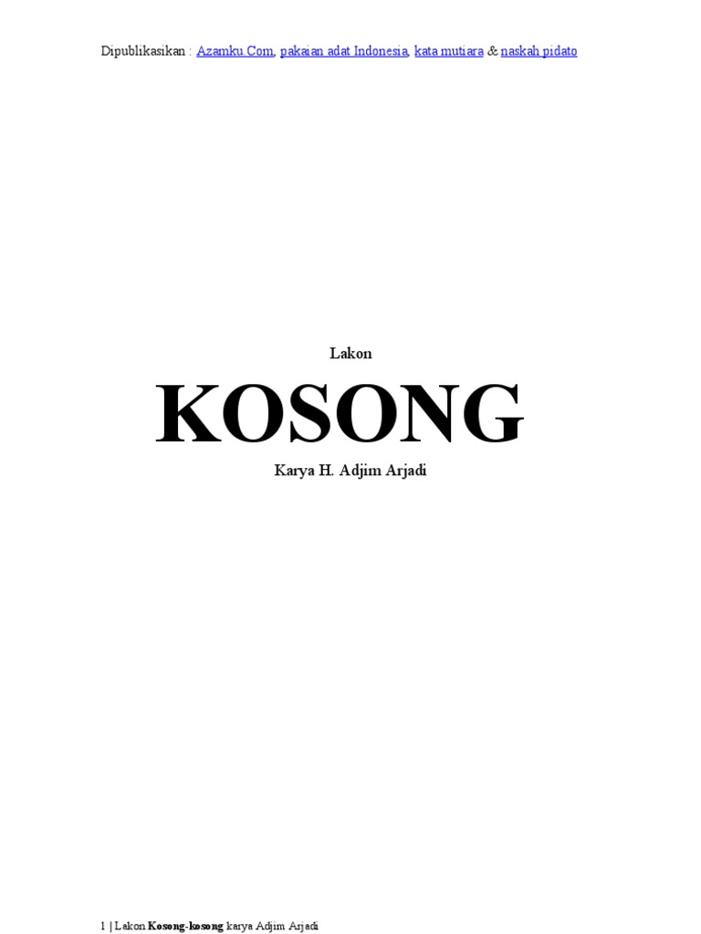 Contoh Naskah Drama 20 Orang Pemain