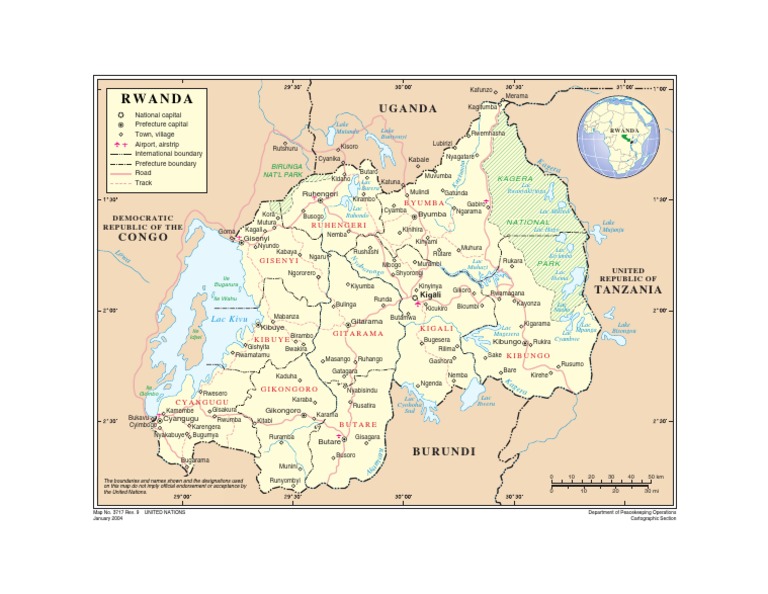 Rwanda Geographic Locations Map | PDF | Violence