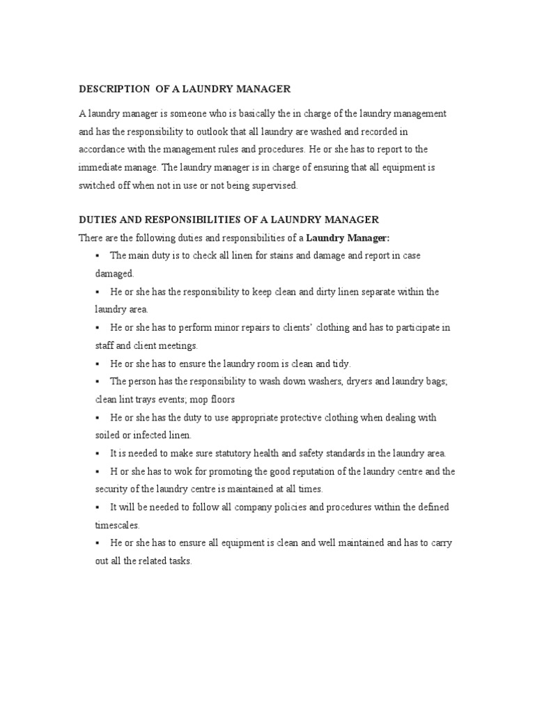 Duties and Responsibilities Chef Employment