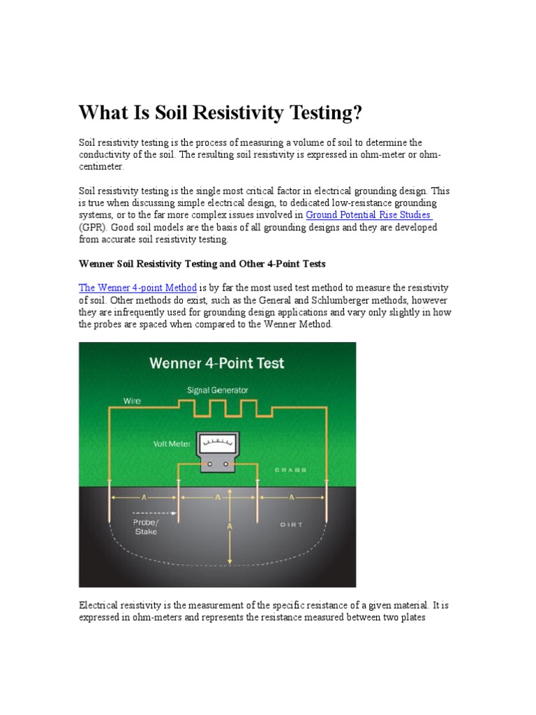 What is Soil Resistivity Testing Electrical Resistivity And