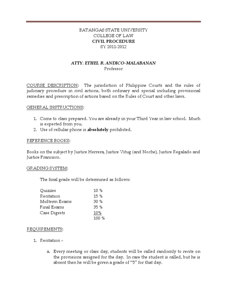 outline 2011-2012 | Deposition (Law) | Discovery (Law)