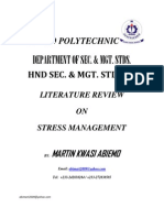 Literature Review on Stress Management by Martin Kwasi Abiemo