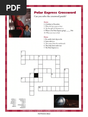 Polar Express Activities - Crossword | PDF | Santa Claus ...