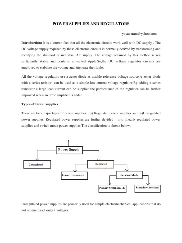 Overview of Power Supply Regulation | PDF | Power Supply | Rectifier