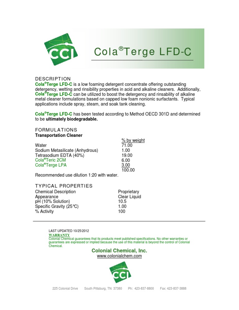 cola lipid c Cola®Lipid C - Colonial Chemical Inc main image 0